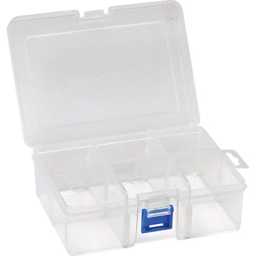 Plastic Compartment Box, 4.75" W x 6.75" D x 2.25" H, 6 Compartments R.M.G. Prévention