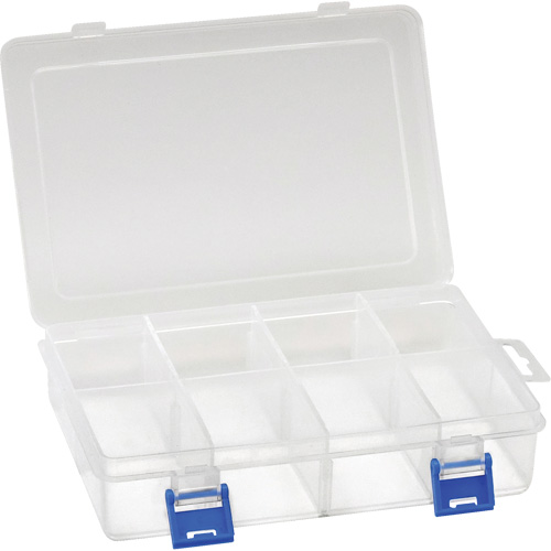 Plastic Compartment Box, 5.5" W x 7.75" D x 1.75" H, 8 Compartments R.M.G. Prévention