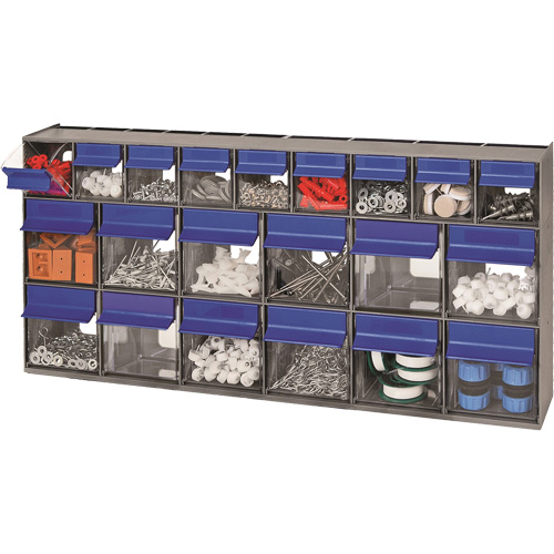 Compartiments pour bacs inclinables, 23-5/8" la x 3-5/8" p x 11-1/6" h, 21 tiroirs R.M.G. Prévention
