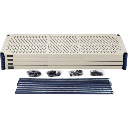 &eacute;tag&egrave;re en fils m&eacute;talliques avec tablettes en plastique, Cadre en fils m&eacute;talliques avec tablettes en plastique, Sans boulons, Capacit&eacute; 600 lb, 48" la x 72" h x 18" p R.M.G. Prévention