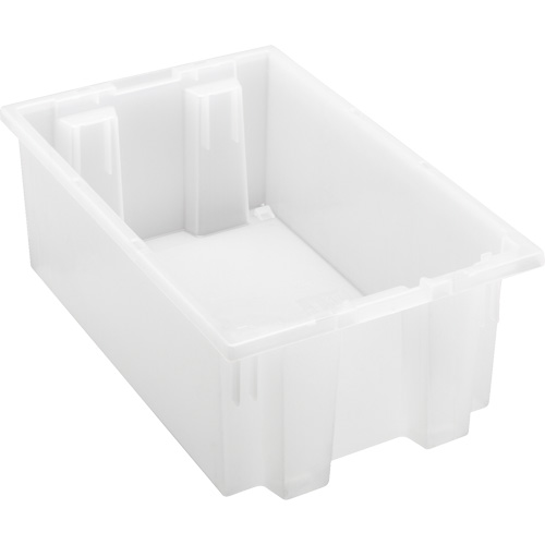 Heavy-Duty Stack & Nest Tote, 6" x 11" x 18", Clear R.M.G. Prévention