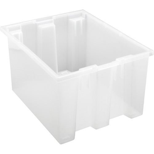 Heavy-Duty Stack & Nest Tote, 10" x 15.5" x 19.5", Clear R.M.G. Prévention