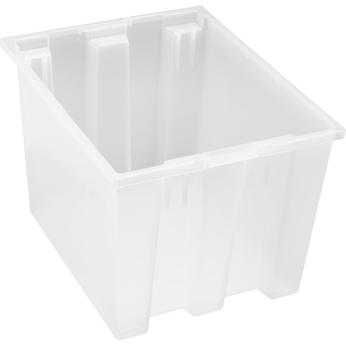 Heavy-Duty Stack & Nest Tote, 13" x 15.5" x 19.5", Clear R.M.G. Prévention