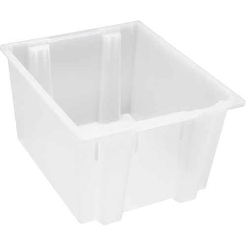 Heavy-Duty Stack & Nest Tote, 13" x 19.5" x 23.5", Clear R.M.G. Prévention