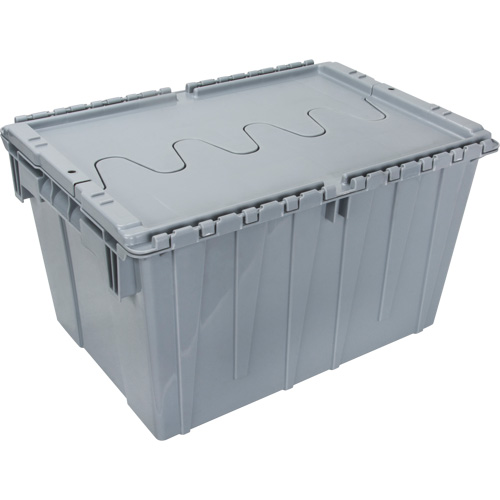 Contenant de distribution en plastique avec dessus basculant, 21,65" x 15,5" x 12,5", Gris R.M.G. Prévention
