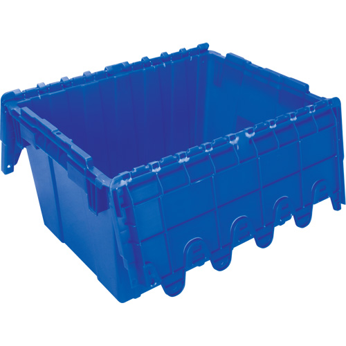 Contenant de distribution en plastique avec dessus basculant, 21,65" x 15,5" x 12,5", Bleu R.M.G. Prévention