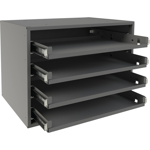 Small Bearing Rack, Steel, 4 Slots, 15-9/16" W x 11-7/8" D x 11-5/16" H, Grey R.M.G. Prévention