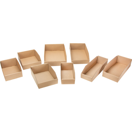Boîtes profondes en carton ondul&eacute;, 3-3/4" la x 17-1/4" p x 4-1/2" h, Beige R.M.G. Prévention