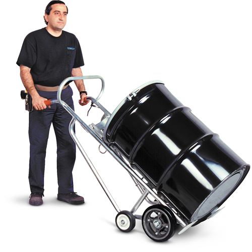 Diables pour baril avec frein manuel, Fabriqu&eacute; en Aluminium, 25 - 55 gal. US (20 - 45 gal. imp.) R.M.G. Prévention