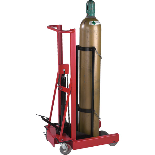 Hydraulic Cylinder Lift, Rubber Wheels, 12" W x 20" L Base, 300 lbs. R.M.G. Prévention
