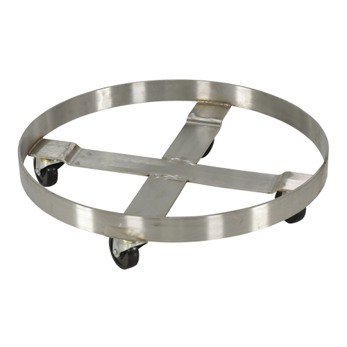 Drum Dollies, Stainless Steel, 800 lbs. Capacity, 23-1/4" Diameter, Rubber Casters R.M.G. Prévention