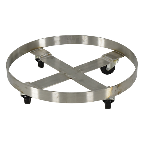 Drum Dollies, Stainless Steel, 800 lbs. Capacity, 23-1/4" Diameter, Rubber Casters R.M.G. Prévention