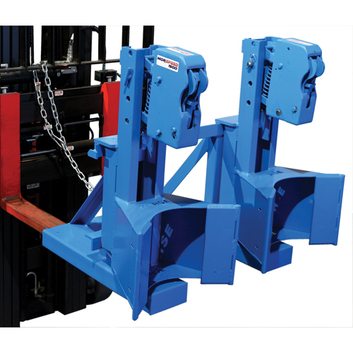 Manipulateur de barils MORSPEED 1500 pour chariot &eacute;l&eacute;vateur, Pour 55 gal. US (45 gal. imp.) R.M.G. Prévention