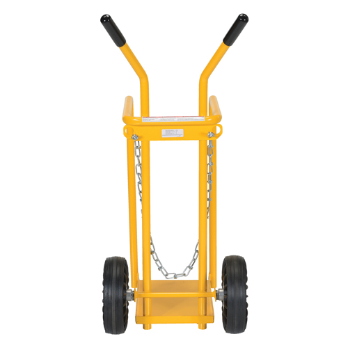 Chariot pour bouteille de gaz, Roues Caoutchouc moul&eacute;, Base de 9-13/16" la x 16" lo, 150 lb R.M.G. Prévention