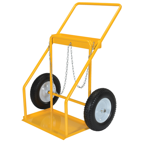 Chariot pour bouteille de gaz, Roues Caoutchouc, Base de 22" la x 14-1/8" lo, 250 lb R.M.G. Prévention