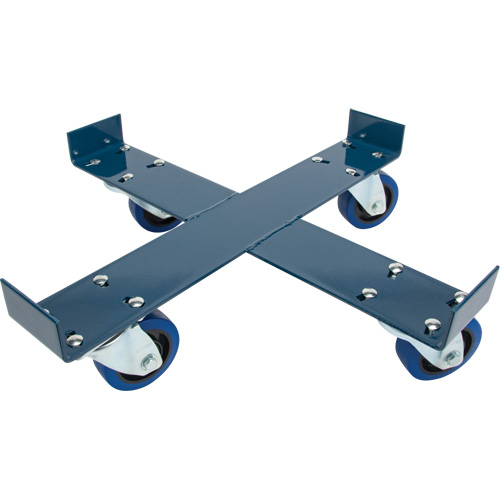 Chariot pour baril, Acier, Capacit&eacute;e 1400 lb, Diam&egrave;tre 24", Roue en &eacute;lastique bleu R.M.G. Prévention