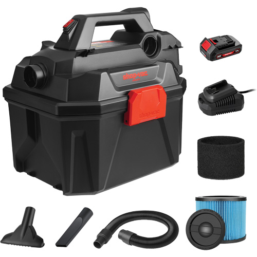 Cordless Wet/Dry Vacuum, 20 V, 2 Gal. Capacity R.M.G. Prévention