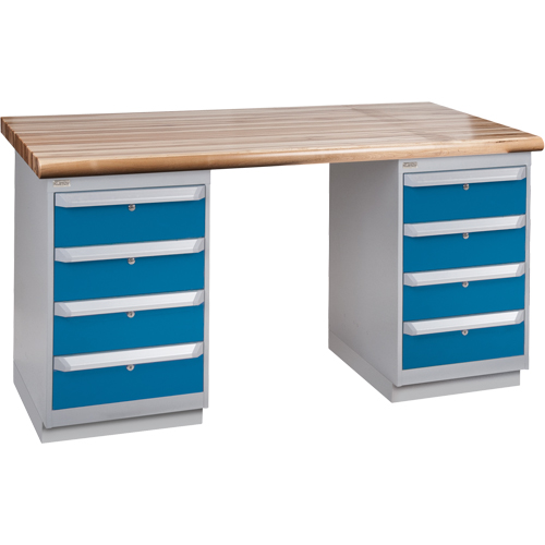 Heavy-Duty Workbench, Dual Drawers, 1500 lbs. Cap., 60" W x 36" D, 34" H R.M.G. Prévention