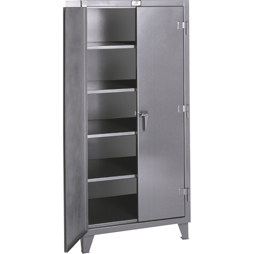 Armoires de rangement Rough & Tough, Acier, 4 Tablettes, 72" h x 48" la x 24" P, Gris R.M.G. Prévention