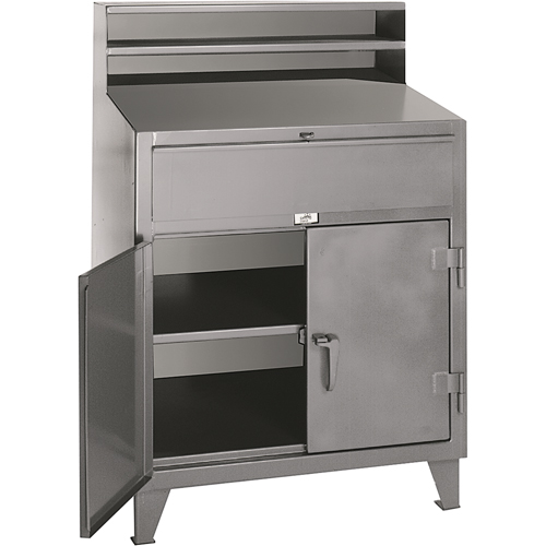 Pupitres d'atelier a/armoire, 36" la x 28" p x 54" h, Gris R.M.G. Prévention