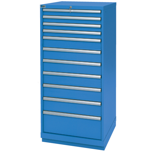 Drawer Cabinets, 11 Drawers, 28-1/4" W x 28-1/2" D x 59-1/2" H, Bright blue R.M.G. Prévention