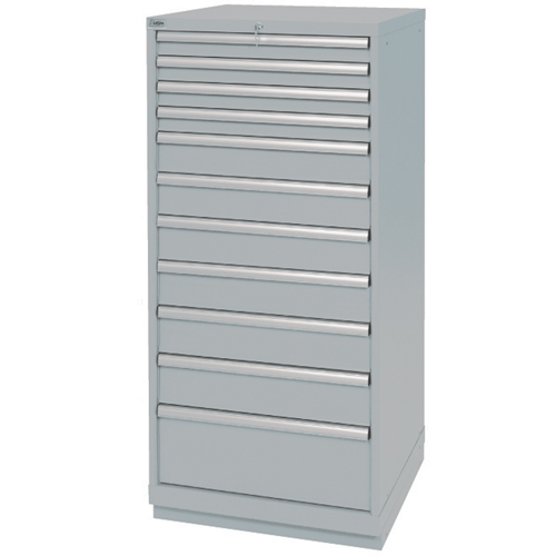 Drawer Cabinets, 11 Drawers, 28-1/4" W x 28-1/2" D x 59-1/2" H, Grey R.M.G. Prévention