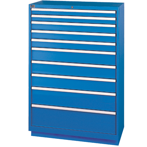 Drawer Cabinets, 10 Drawers, 40-1/4" W x 22-1/2" D x 59-1/2" H, Bright blue R.M.G. Prévention
