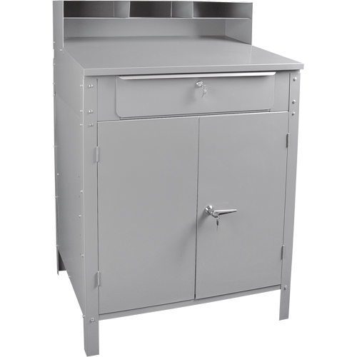 Cabinet Style Shop Desk, 34-1/2" W x 30" D x 53" H, Grey R.M.G. Prévention