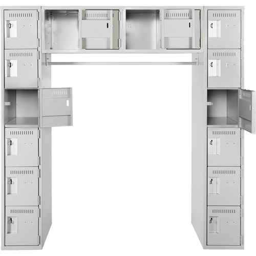 Assembled Archettes Clean Line Economy Lockers, 16 -tier, Bank of 3, 18" x 72" x 12", Steel R.M.G. Prévention