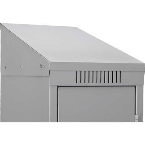 Clean Line Lockerette, 6 -tier, Bank of 4, 48" x 18" x 82", Steel, Charcoal, Rivet (Assembled) R.M.G. Prévention