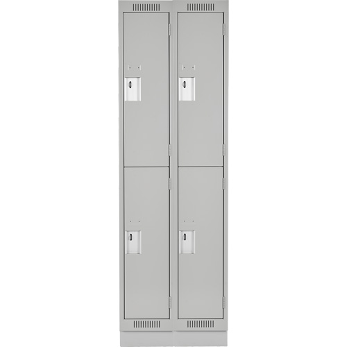Clean Line Lockers, 2 -tier, Bank of 2, 24" x 18" x 76", Steel, Grey, Rivet (Assembled) R.M.G. Prévention