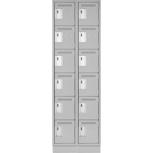 Clean Line Lockerette, 6 -tier, Bank of 2, 24" x 18" x 76", Steel, Grey, Rivet (Assembled) R.M.G. Prévention