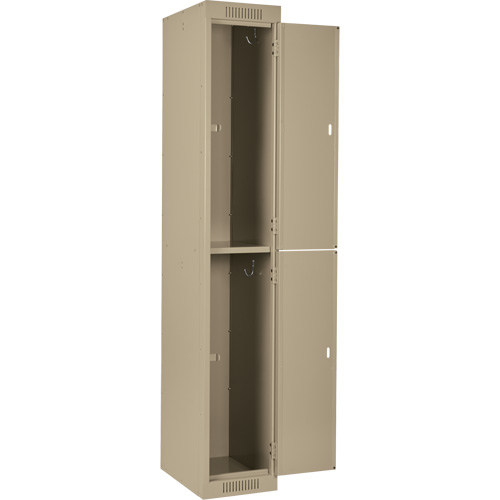 Clean Line Lockers, 2 -tier, Bank of 3, 36" x 18" x 72", Steel, Beige, Rivet (Assembled) R.M.G. Prévention