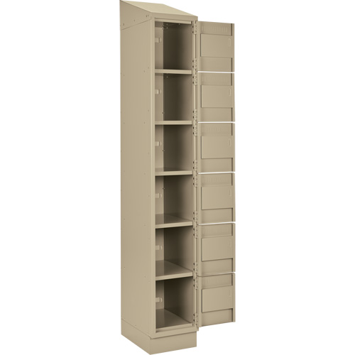 Clean Line Lockerette , 6 -tier, Bank of 2, 24" x 18" x 82", Steel, Beige, Rivet (Assembled) R.M.G. Prévention