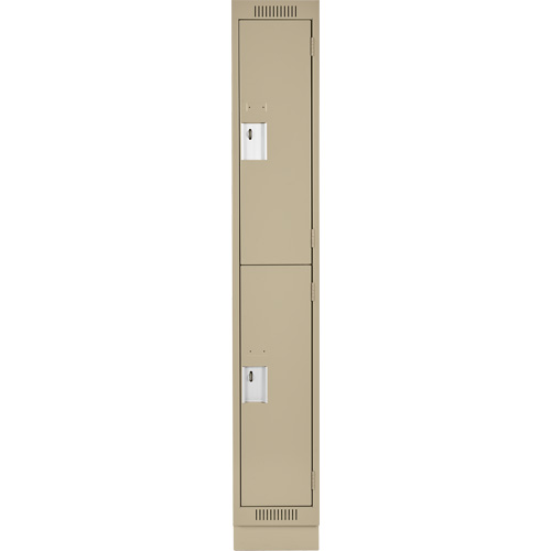 Clean Line Lockers, 2 -tier, 12" x 18" x 76", Steel, Beige, Rivet (Assembled) R.M.G. Prévention