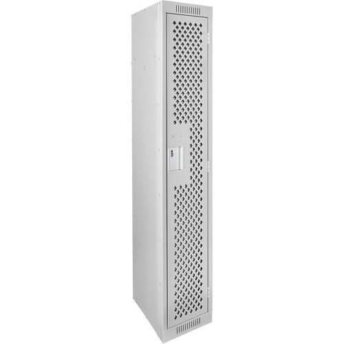 Clean Line Lockers, 12" x 15" x 72", Steel, Grey, Rivet (Assembled), Perforated R.M.G. Prévention