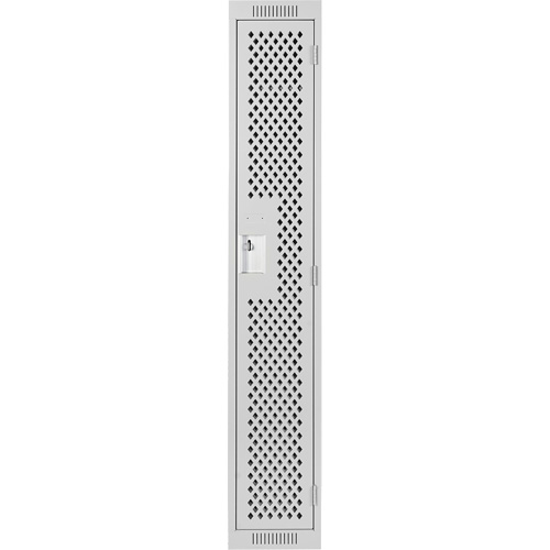 Clean Line Lockers, 12" x 15" x 72", Steel, Grey, Rivet (Assembled), Perforated R.M.G. Prévention