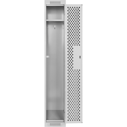 Clean Line Lockers, 12" x 15" x 72", Steel, Grey, Rivet (Assembled), Perforated R.M.G. Prévention