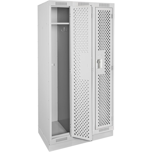 Casiers Clean Line, Bloc de 3, 36" x 18" x 76", Acier, Gris, Rivet (assembl&eacute;), Perfor&eacute; R.M.G. Prévention