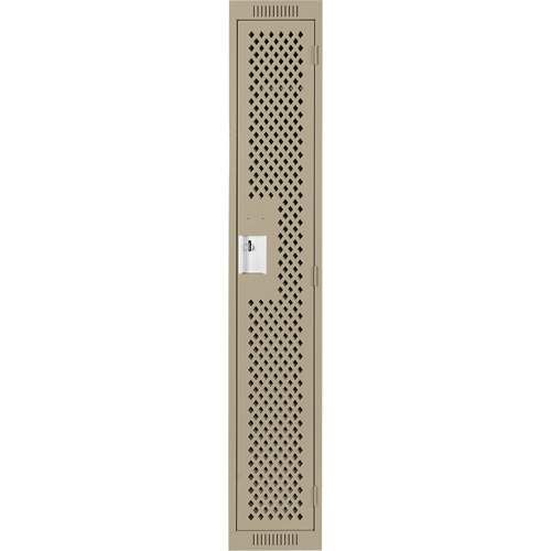 Clean Line Lockers, 12" x 15" x 72", Steel, Beige, Rivet (Assembled), Perforated R.M.G. Prévention