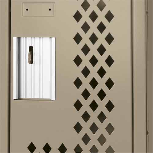 Clean Line Lockers, 2 -tier, Bank of 4, 48" x 15" x 72", Steel, Beige, Rivet (Assembled), Perforated R.M.G. Prévention