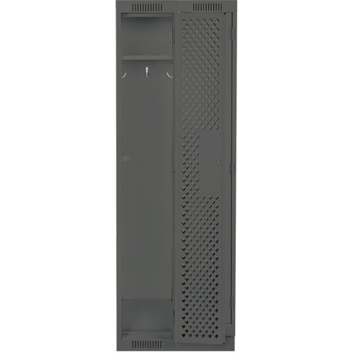 Clean Line Lockers, Bank of 2, 24" x 18" x 76", Steel, Charcoal, Rivet (Assembled), Perforated R.M.G. Prévention