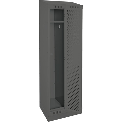 Clean Line Lockers, Bank of 2, 24" x 18" x 82", Steel, Charcoal, Rivet (Assembled), Perforated R.M.G. Prévention