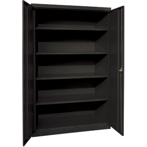 Armoires de rangement Hi-Boy profondes, Acier, 4 Tablettes, 72" h x 36" la x 24" P, Noir R.M.G. Prévention