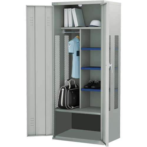 Gear Locker, Steel, 36" W x 24" D x 72" H, Grey R.M.G. Prévention