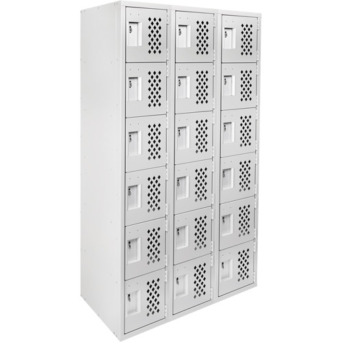 Clean Line Lockerettes, 6 -tier, Bank of 3, 18" x 72" x 12", Steel R.M.G. Prévention
