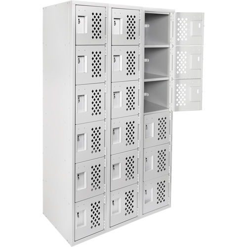 Clean Line Lockerettes, 6 -tier, Bank of 3, 18" x 72" x 12", Steel R.M.G. Prévention