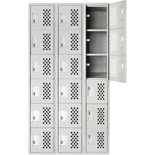 Clean Line Lockerettes, 6 -tier, Bank of 3, 18" x 72" x 12", Steel R.M.G. Prévention