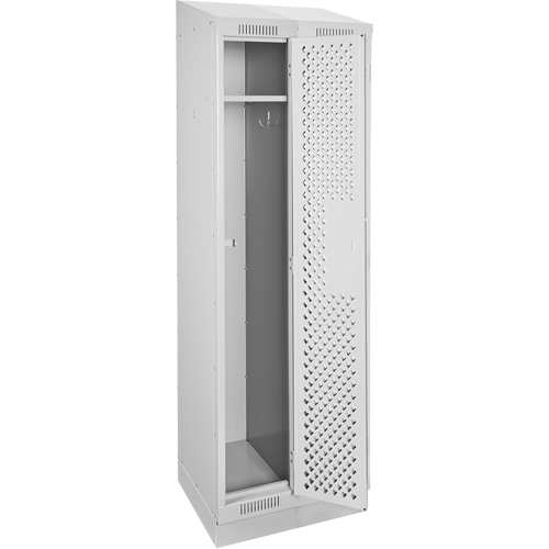 Clean Line Lockers, Bank of 2, 24" x 18" x 82", Steel, Grey, Rivet (Assembled), Perforated R.M.G. Prévention