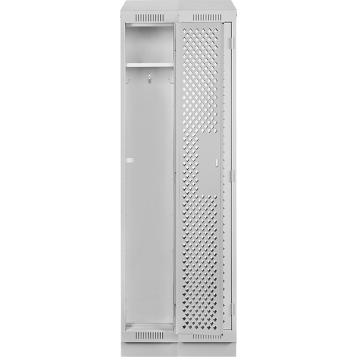 Clean Line Lockers, Bank of 2, 24" x 18" x 82", Steel, Grey, Rivet (Assembled), Perforated R.M.G. Prévention